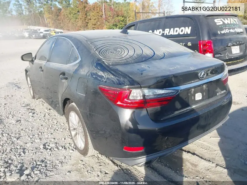 58ABK1GG2GU022181 2016 Lexus Es 350