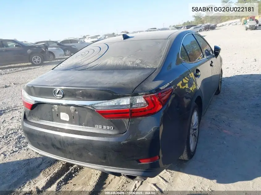 58ABK1GG2GU022181 2016 Lexus Es 350