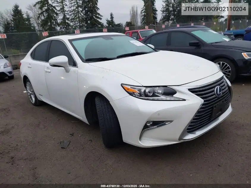 JTHBW1GG9G2110204 2016 Lexus Es 300H