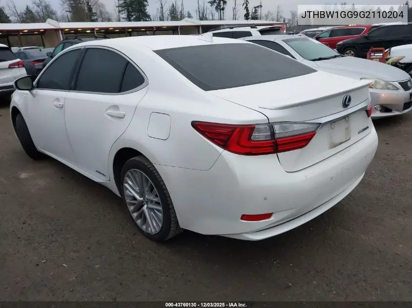 JTHBW1GG9G2110204 2016 Lexus Es 300H