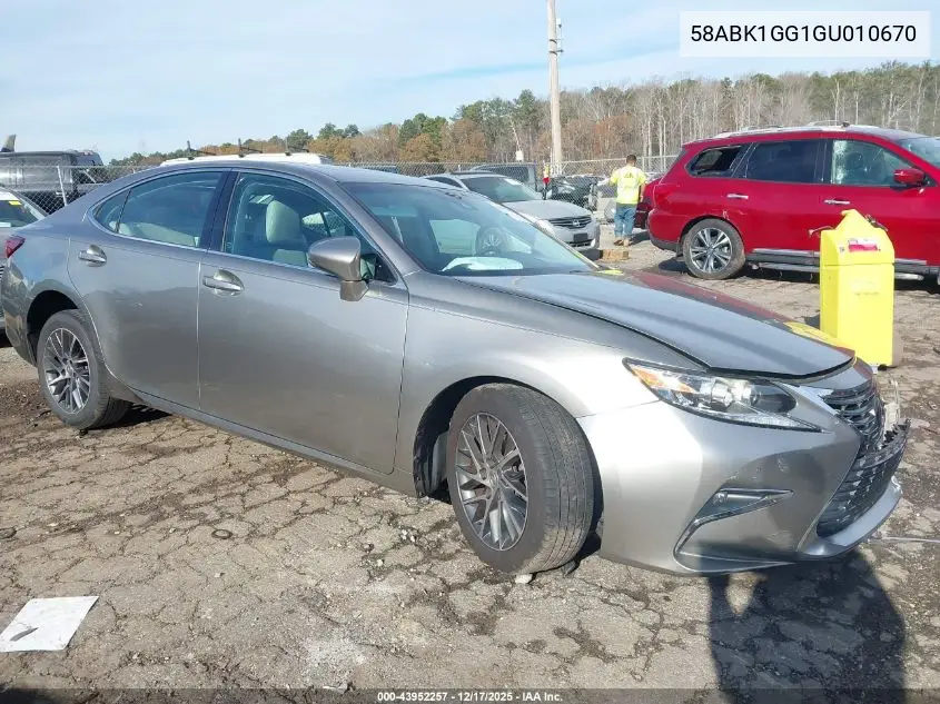 58ABK1GG1GU010670 2016 Lexus Es 350