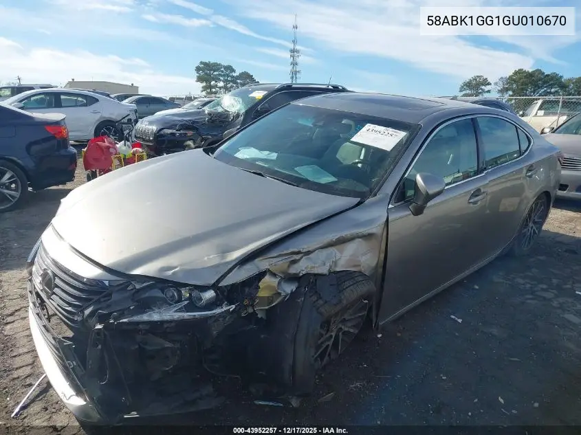 58ABK1GG1GU010670 2016 Lexus Es 350