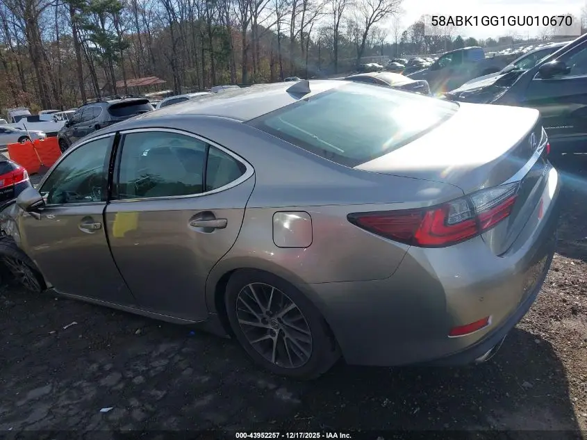 58ABK1GG1GU010670 2016 Lexus Es 350