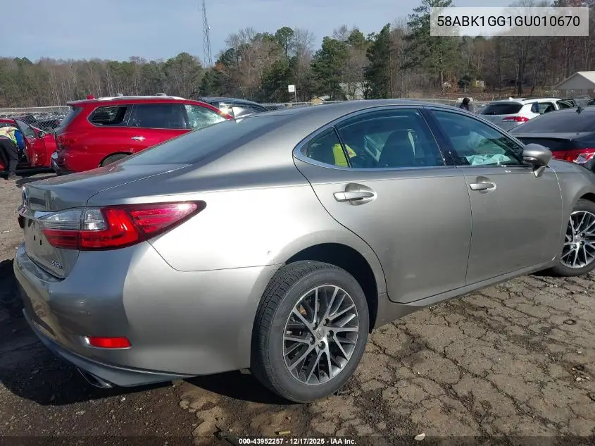 58ABK1GG1GU010670 2016 Lexus Es 350