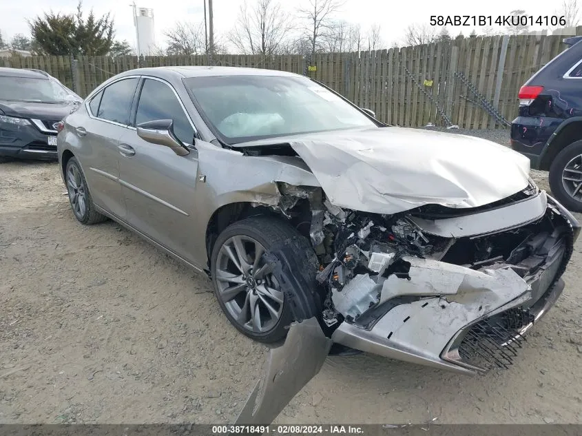 Auction sale of the 2019 Lexus ES , vin: 58ABZ1B14KU014106, lot number: 38718491