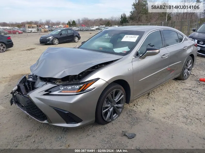 Auction sale of the 2019 Lexus ES , vin: 58ABZ1B14KU014106, lot number: 38718491