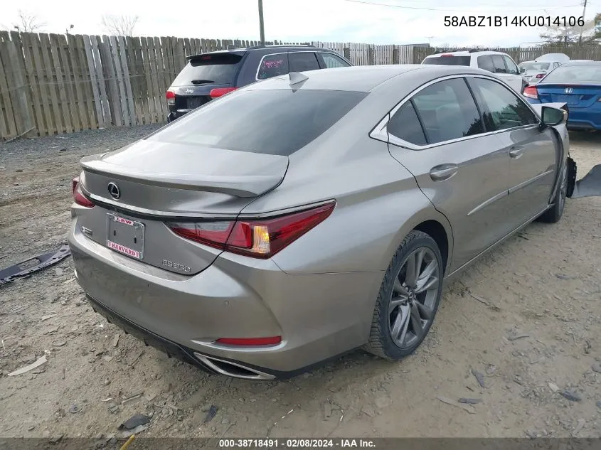 Auction sale of the 2019 Lexus ES , vin: 58ABZ1B14KU014106, lot number: 38718491