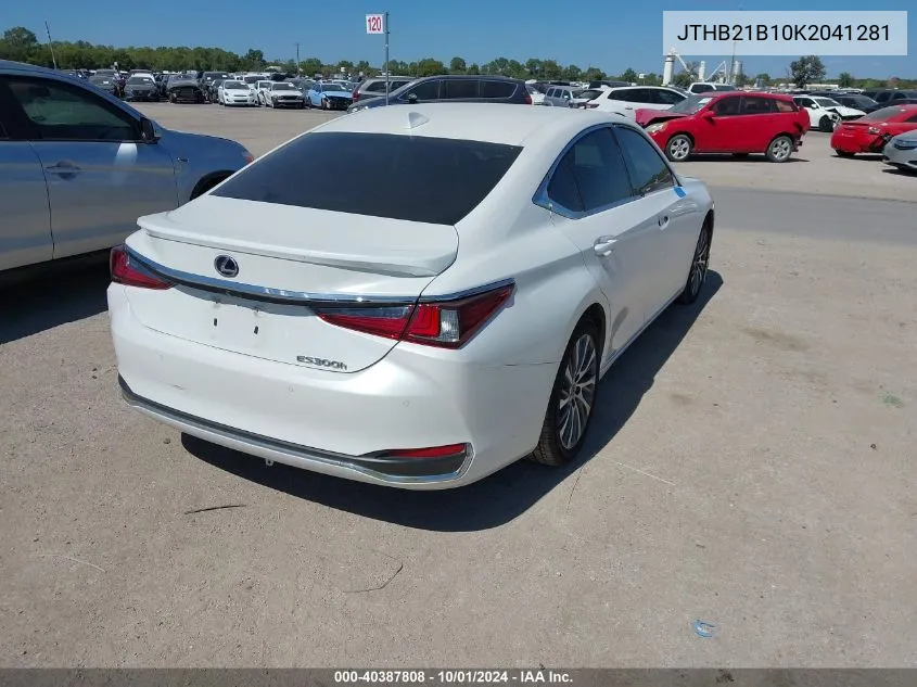 JTHB21B10K2041281 2019 Lexus Es 300H 300H