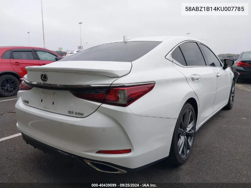 58ABZ1B14KU007785 2019 Lexus Es 350 F Sport