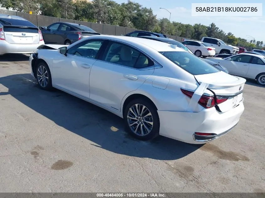 58AB21B18KU002786 2019 Lexus Es 300H