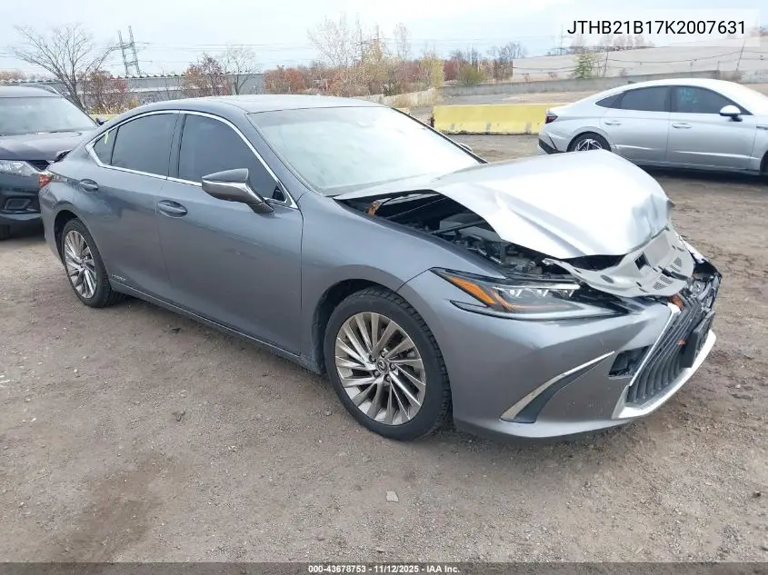 JTHB21B17K2007631 2019 Lexus Es 300H Luxury