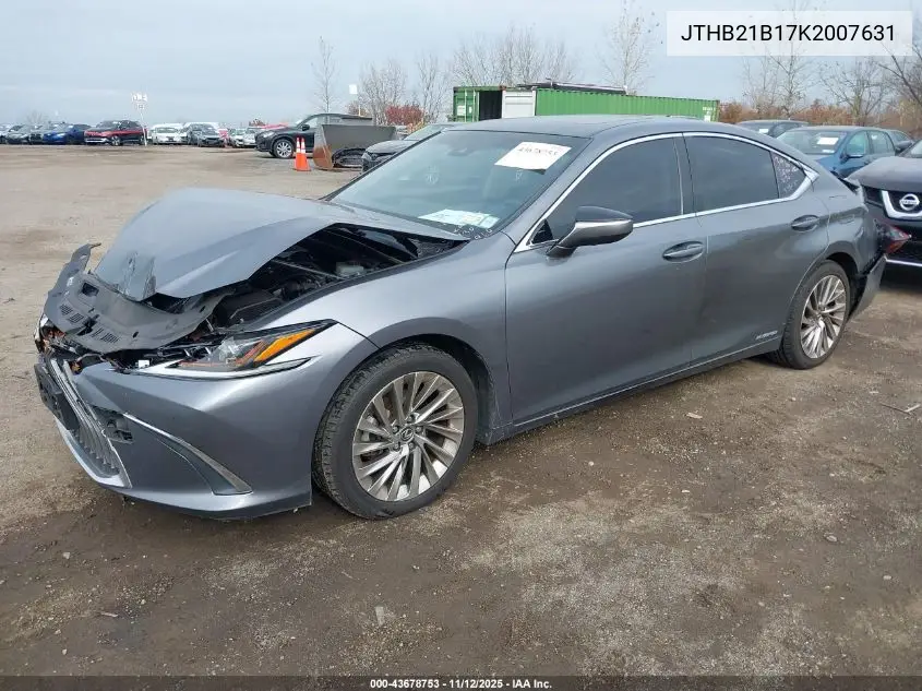 JTHB21B17K2007631 2019 Lexus Es 300H Luxury