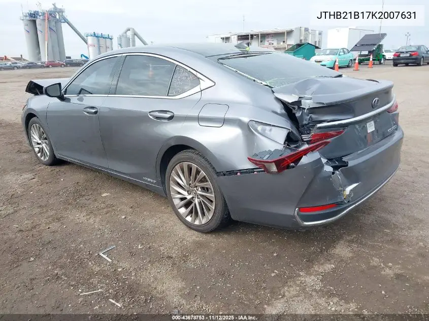 JTHB21B17K2007631 2019 Lexus Es 300H Luxury