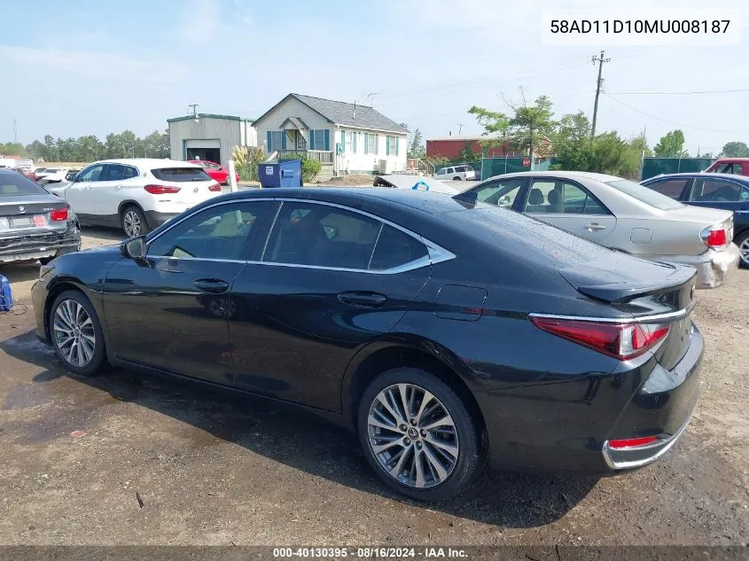 58AD11D10MU008187 2021 Lexus Es 250