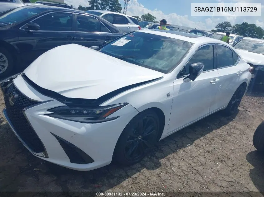 58AGZ1B16NU113729 2022 Lexus Es 350 F Sport