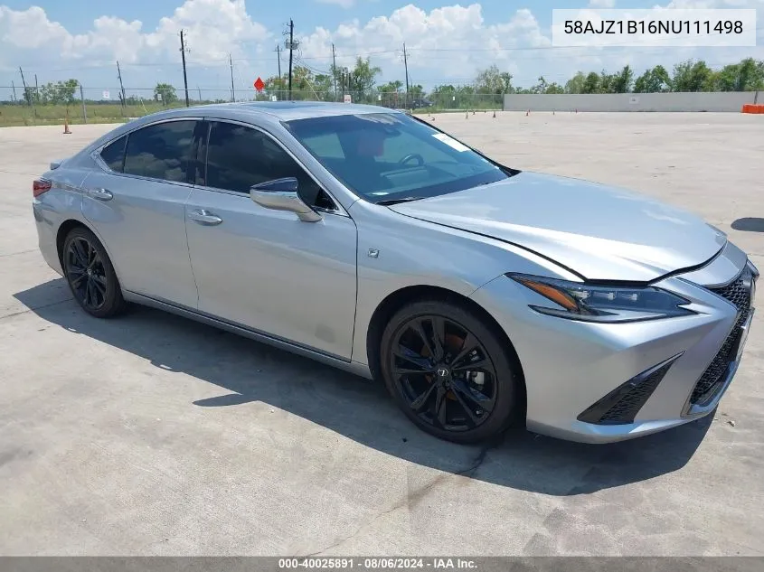 58AJZ1B16NU111498 2022 Lexus Es 350 F Sport