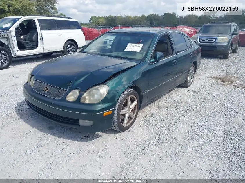 2000 Lexus Gs 400 VIN: JT8BH68X2Y0022159 Lot: 44429941