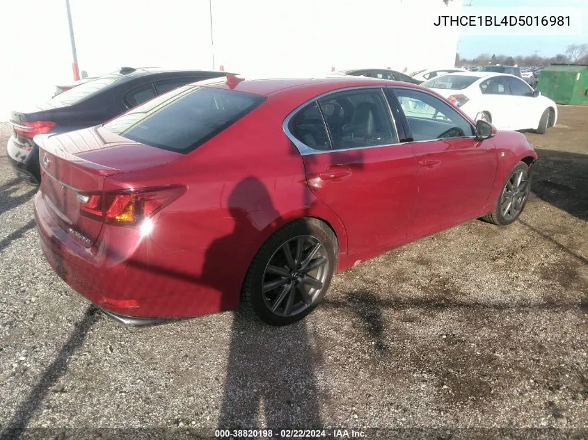 JTHCE1BL4D5016981 2013 Lexus Gs 350