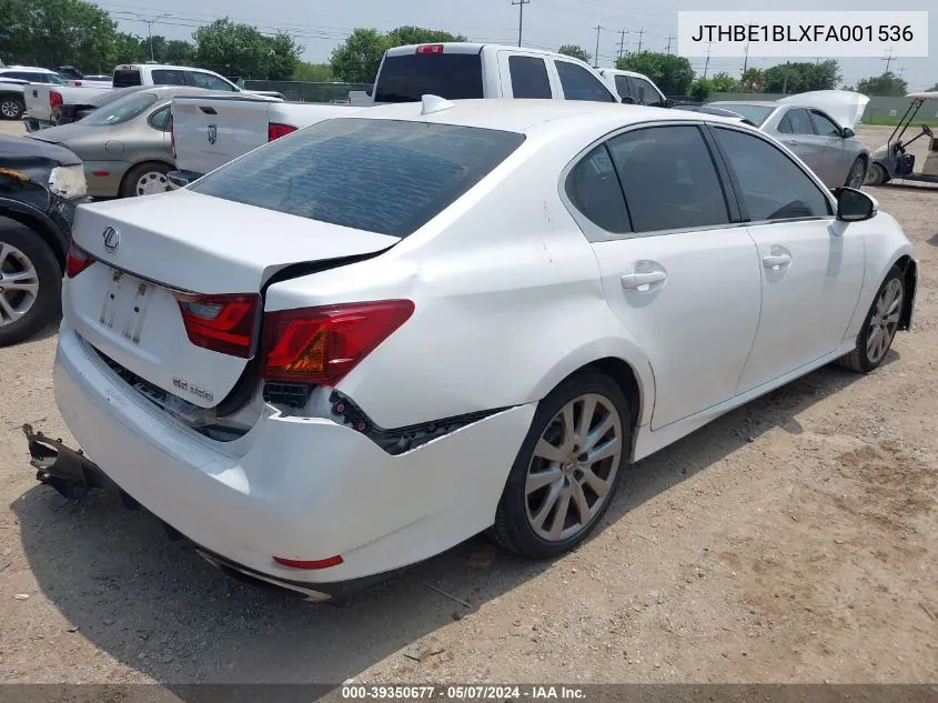 2015 Lexus Gs 350 VIN: JTHBE1BLXFA001536 Lot: 39350677