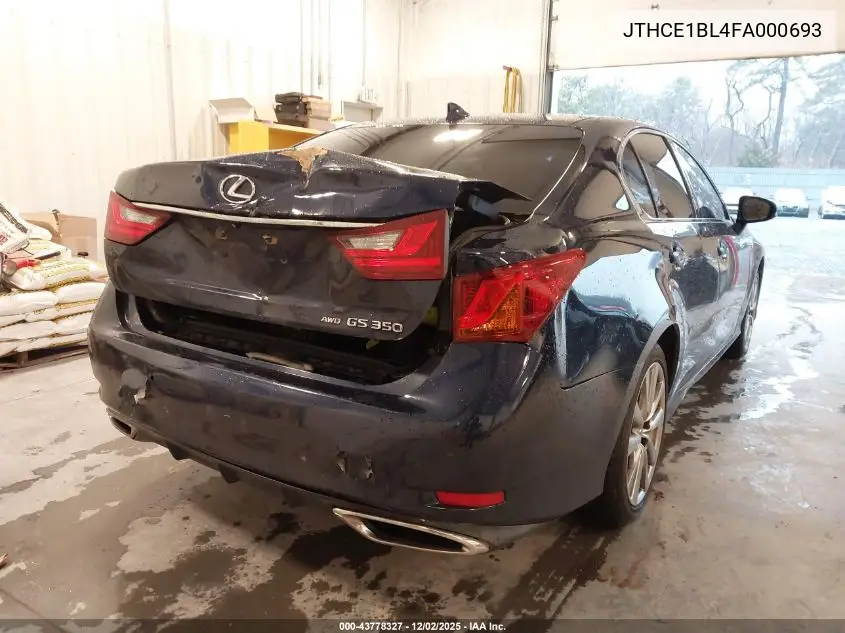 JTHCE1BL4FA000693 2015 Lexus Gs 350