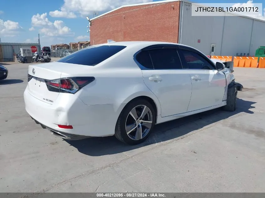 JTHCZ1BL1GA001712 2016 Lexus Gs 350