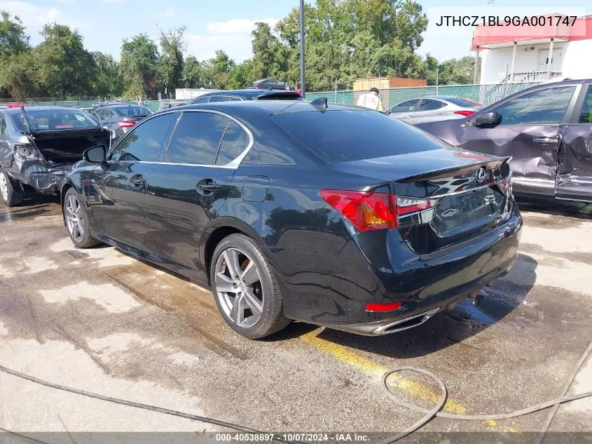 2016 Lexus Gs 350 VIN: JTHCZ1BL9GA001747 Lot: 40538897