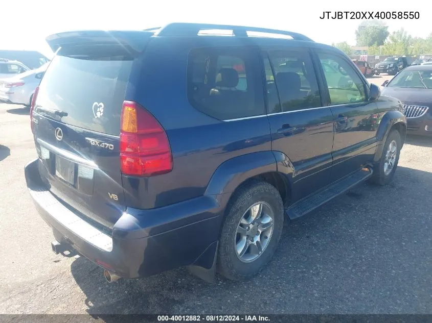 JTJBT20XX40058550 2004 Lexus Gx 470