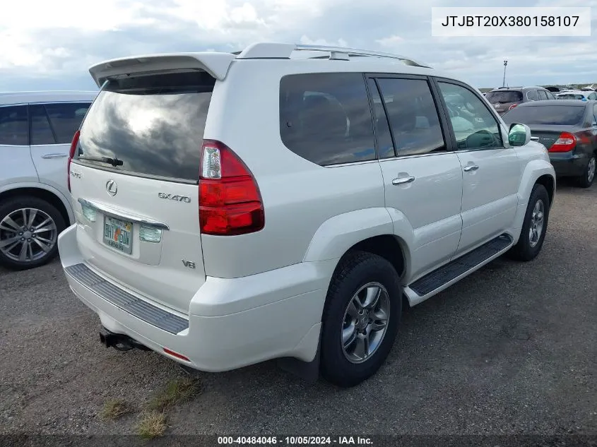 JTJBT20X380158107 2008 Lexus Gx 470