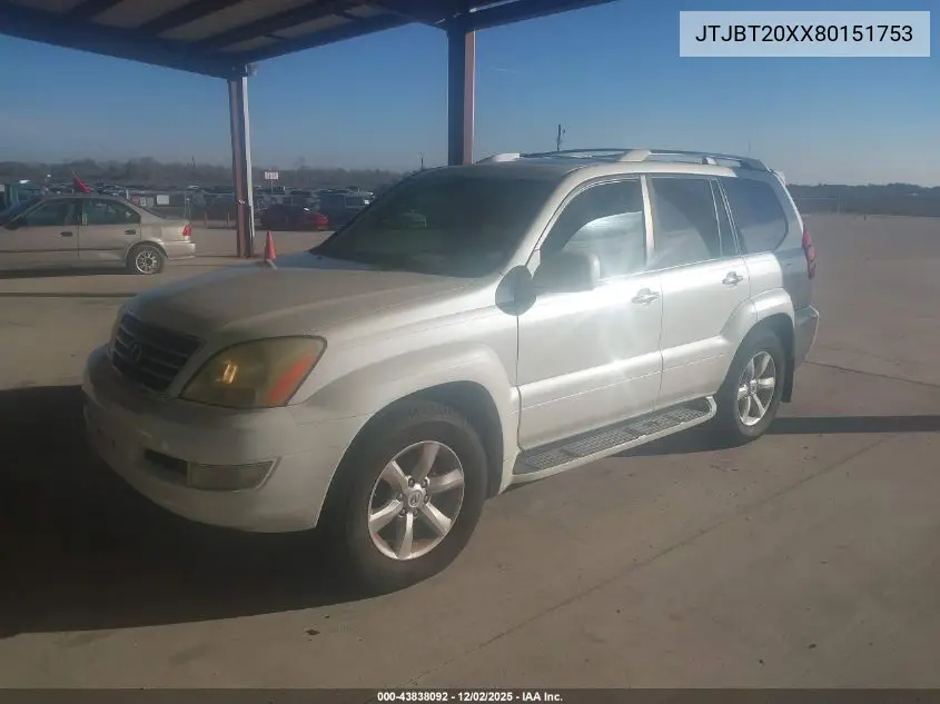 JTJBT20XX80151753 2008 Lexus Gx 470