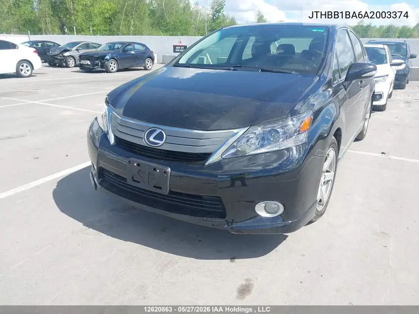 2010 Lexus Hs 250H Premium/Premium Luxury VIN: JTHBB1BA6A2003374 Lot: 12620863