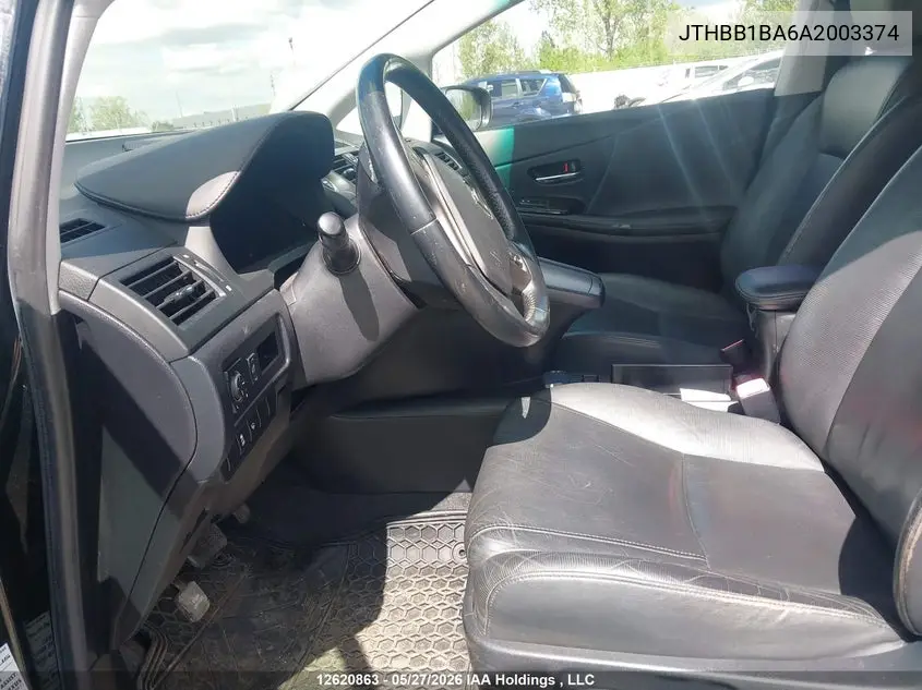2010 Lexus Hs 250H Premium/Premium Luxury VIN: JTHBB1BA6A2003374 Lot: 12620863