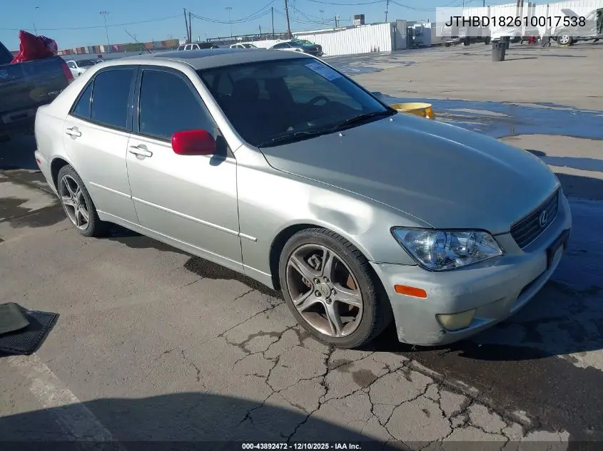JTHBD182610017538 2001 Lexus Is 300