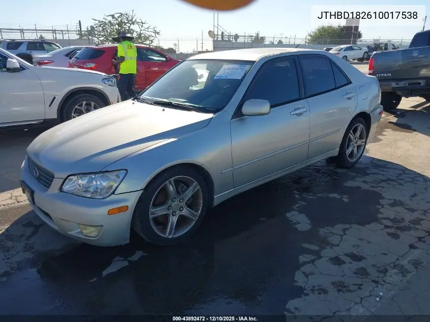 JTHBD182610017538 2001 Lexus Is 300