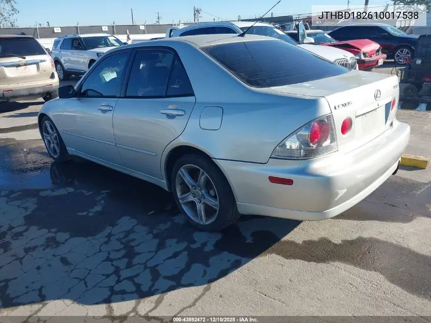 JTHBD182610017538 2001 Lexus Is 300