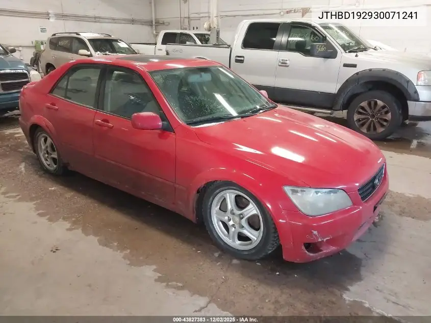 JTHBD192930071241 2003 Lexus Is 300 Base W/5-Speed Manual