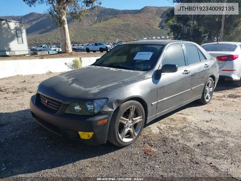 JTHBD192340092135 2004 Lexus Is 300