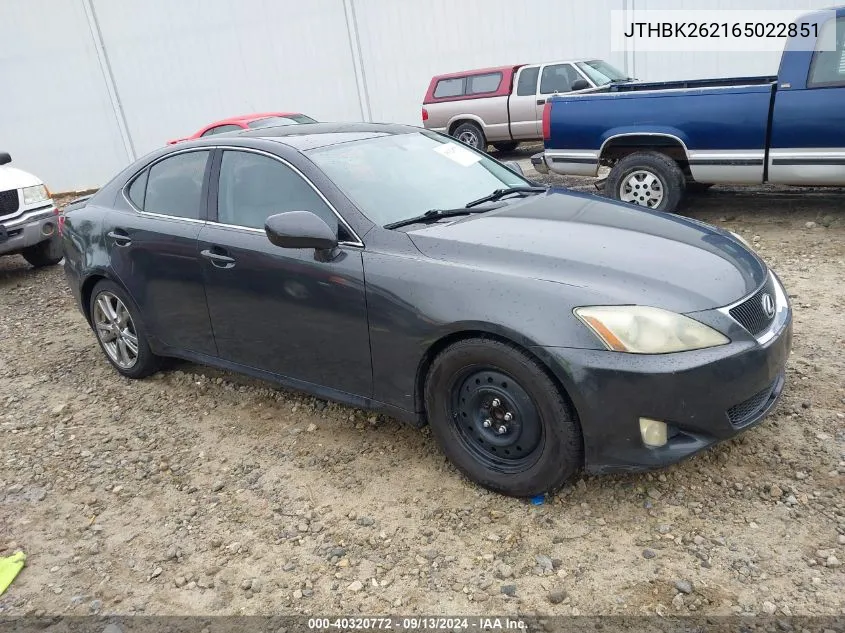 JTHBK262165022851 2006 Lexus Is 250