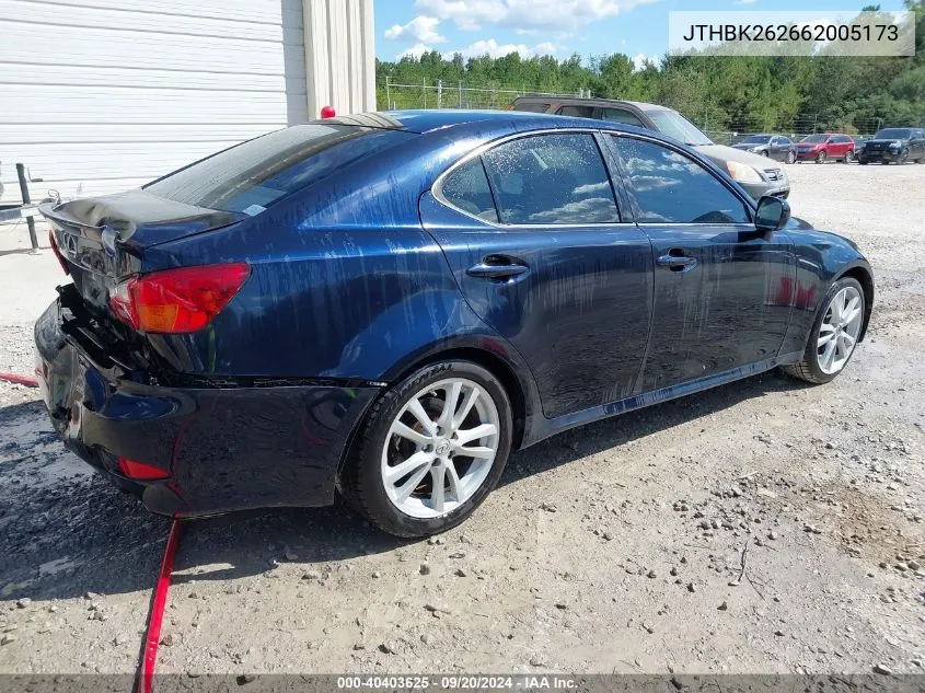 JTHBK262662005173 2006 Lexus Is 250