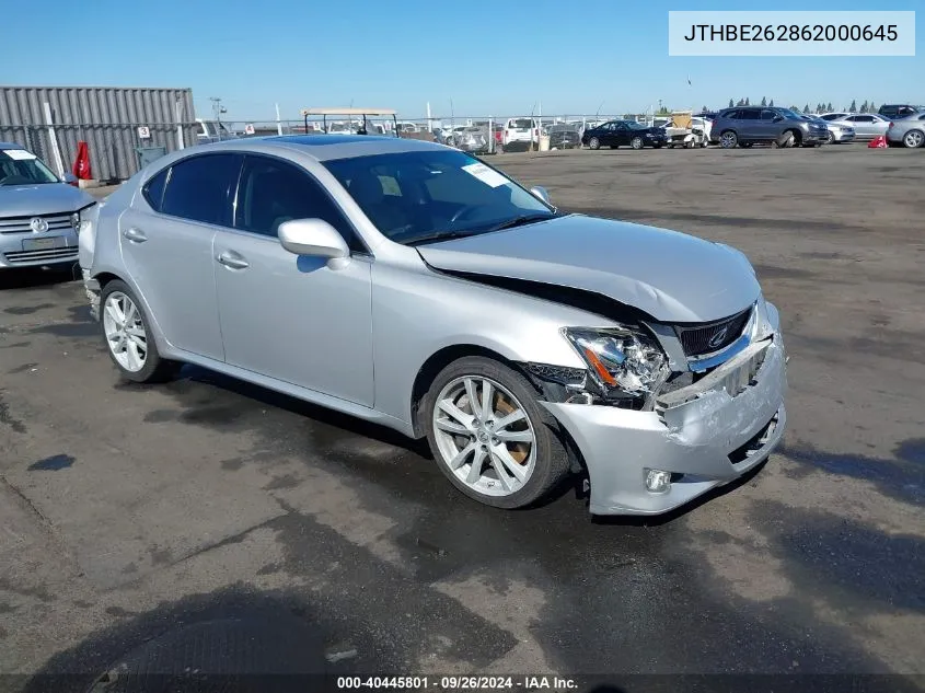 JTHBE262862000645 2006 Lexus Is 350