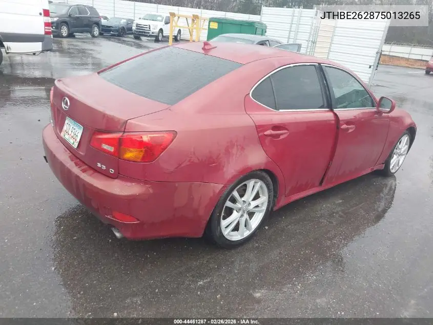 JTHBE262875013265 2007 Lexus Is 350