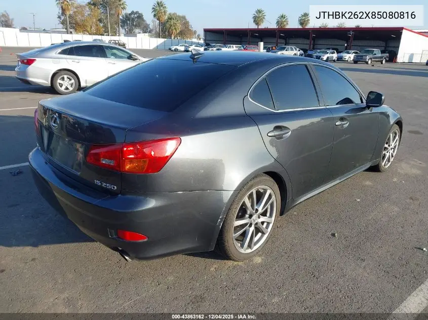 JTHBK262X85080816 2008 Lexus Is 250
