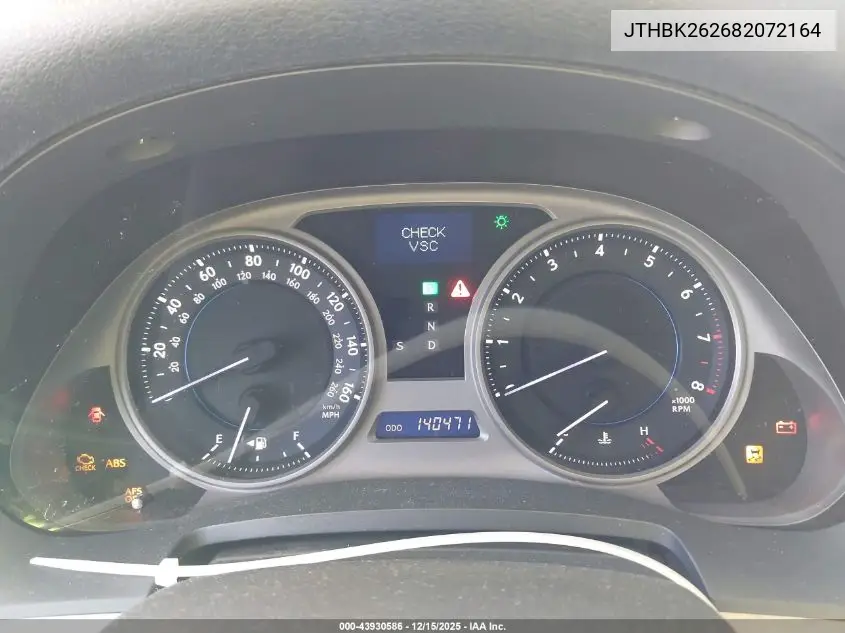 JTHBK262682072164 2008 Lexus Is 250