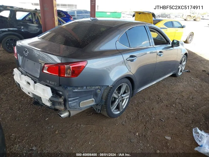 JTHBF5C2XC5174911 2012 Lexus Is 250