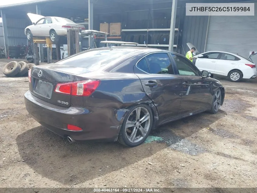 JTHBF5C26C5159984 2012 Lexus Is 250