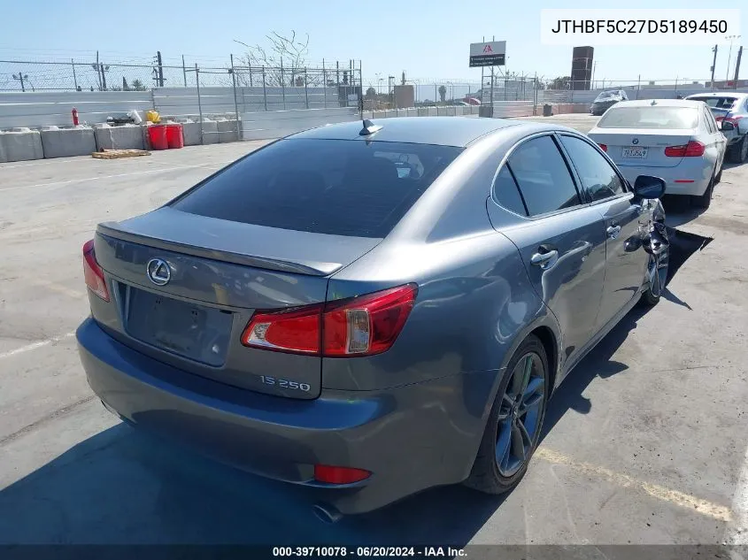 JTHBF5C27D5189450 2013 Lexus Is 250