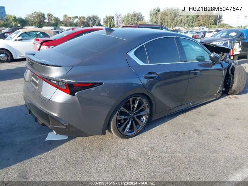 JTHGZ1B28M5047647 2021 Lexus Is 350 F Sport