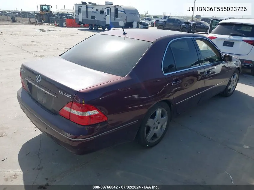 JTHBN36F555023726 2005 Lexus Ls 430