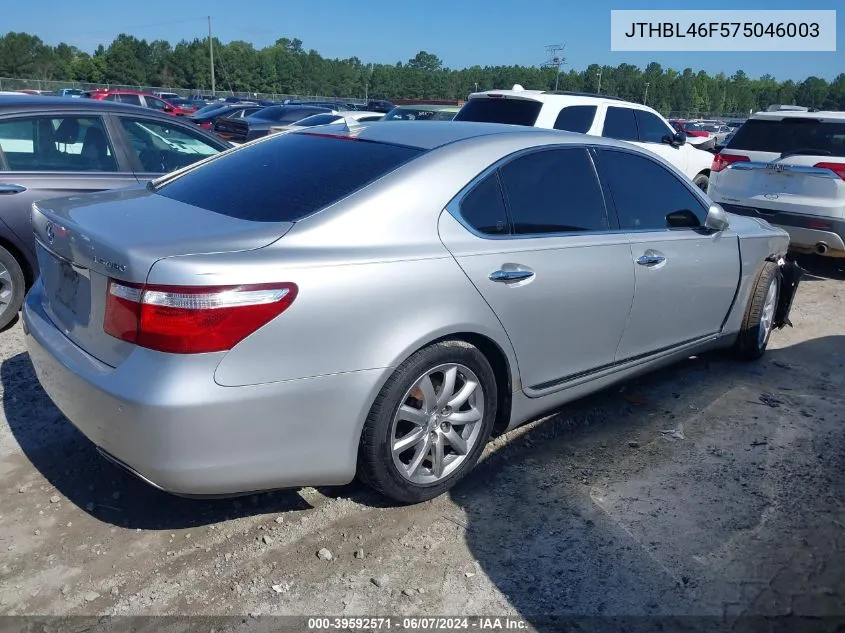 JTHBL46F575046003 2007 Lexus Ls 460