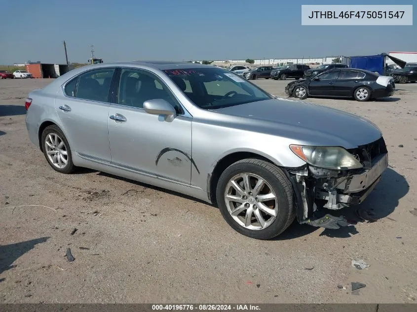 JTHBL46F475051547 2007 Lexus Ls 460