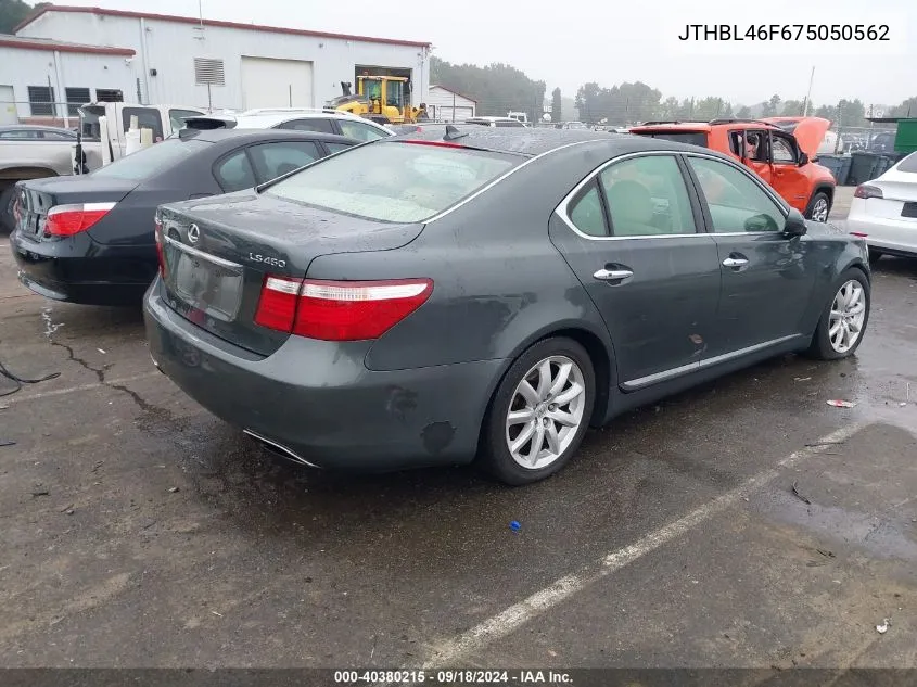 JTHBL46F675050562 2007 Lexus Ls 460